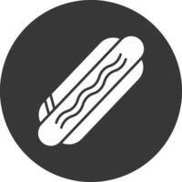 Hot-Dog-Glyphe invertiertes Symbol vektor