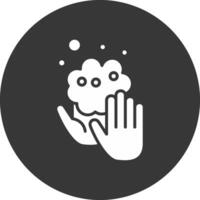 Hand waschen Glyphe invertiert Symbol vektor