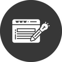 Webseite Design Glyphe invertiert Symbol vektor