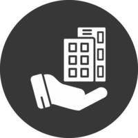 Invertiertes Symbol für Immobilien-Glyphe vektor