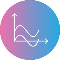 Vinka Diagram linje lutning cirkel ikon vektor