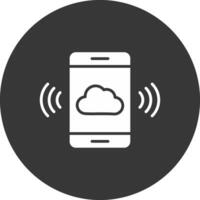 Handy, Mobiltelefon Wolke Glyphe invertiert Symbol vektor