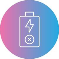 leeren Batterie Linie Gradient Kreis Symbol vektor