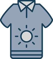 T-Shirt Linie gefüllt grau Symbol vektor