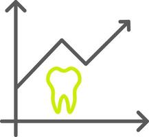 statistik linje två färg ikon vektor