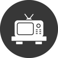TV-Glyphe invertiertes Symbol vektor