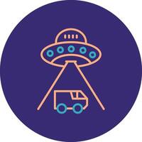 UFO Linie zwei Farbe Kreis Symbol vektor