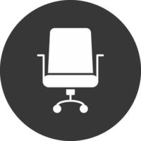 kontor stol glyf omvänd ikon vektor