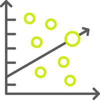 Streudiagrammlinie zweifarbiges Symbol vektor