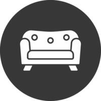 Sofa-Glyphe invertiertes Symbol vektor