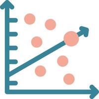 streuen Graph Glyphe zwei Farbe Symbol vektor