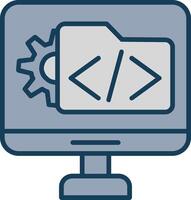 Software Entwicklung Linie gefüllt grau Symbol vektor