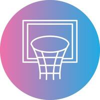 basketboll ring linje lutning cirkel ikon vektor