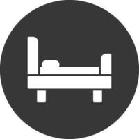 Bett-Glyphe invertiertes Symbol vektor