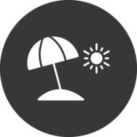 strand paraply glyf omvänd ikon vektor