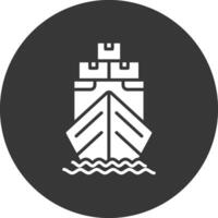 Yacht-Glyphe invertiertes Symbol vektor