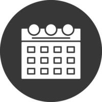 Kalender-Glyphe invertiertes Symbol vektor