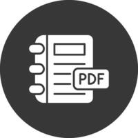 pdf glyf omvänd ikon vektor