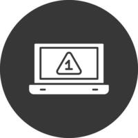 Invertiertes Symbol für Laptop-Glyphe vektor