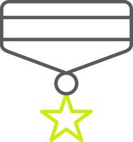 medalj linje två färg ikon vektor