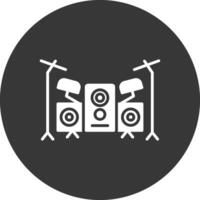 Drum-Set-Glyphe invertiertes Symbol vektor