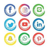 Social Media flache Icons Technologie, Netzwerk. Hintergrund-Gruppe Smiley-Gesicht-Verkauf. teilen, mögen, vektorillustration twitter, youtube, whatsapp, snapchat, facebook, instagram, tick tack, tok vektor