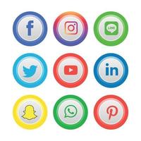 Social Media flache Icons Technologie, Netzwerk. Hintergrund-Gruppe Smiley-Gesicht-Verkauf. teilen, mögen, vektorillustration twitter, youtube, whatsapp, snapchat, facebook, instagram, tick tack, tok vektor