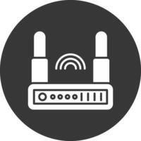 Router-Glyphe invertiertes Symbol vektor