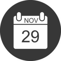 November Glyphe invertiert Symbol vektor