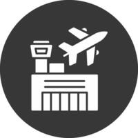 Flughafen Glyphe invertiert Symbol vektor