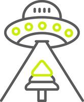 ufo-Linie zweifarbiges Symbol vektor