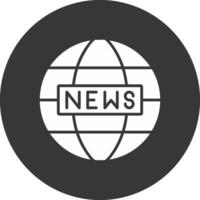 Welt Nachrichten Glyphe invertiert Symbol vektor