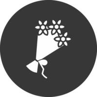 Blume Strauß Glyphe invertiert Symbol vektor