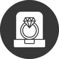Invertiertes Symbol für Diamantring-Glyphe vektor
