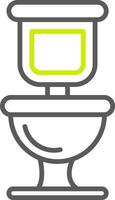 Toilettenlinie zweifarbiges Symbol vektor