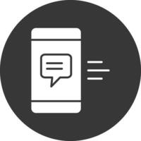 mobil app glyf omvänd ikon vektor