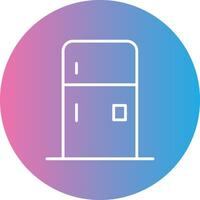 kylskåp linje lutning cirkel ikon vektor