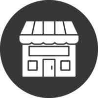 Shop-Glyphe invertiertes Symbol vektor
