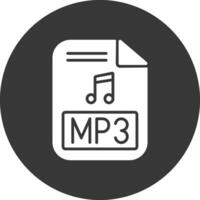 mp3 glyf omvänd ikon vektor