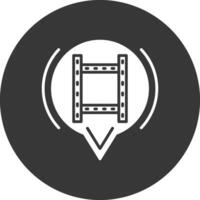 Film Glyphe invertiert Symbol vektor