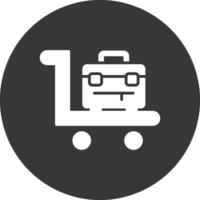 Trolley-Glyphe invertiertes Symbol vektor