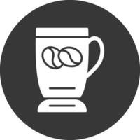 Kaffeetasse Glyphe umgekehrtes Symbol vektor