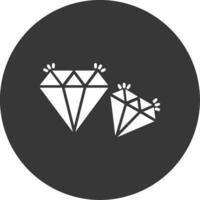 diamant glyf inverterad ikon vektor