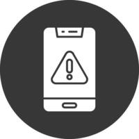 Invertiertes Symbol für mobile Glyphe vektor