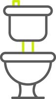 toalett linje två färg ikon vektor
