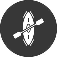 Kajak-Glyphe invertiertes Symbol vektor