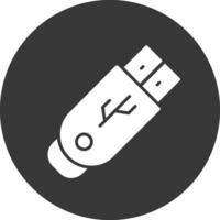 USB Stick Glyphe invertiert Symbol vektor
