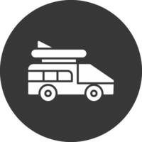 Camper Van Glyphe umgekehrtes Symbol vektor