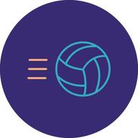 Volley Ball Linie zwei Farbe Kreis Symbol vektor