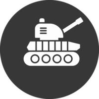 Tank-Glyphe invertiertes Symbol vektor